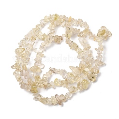 天然レモンクォーツ（加熱）ビーズ連売り  チップ  2.5~7x4.5~13.5x3.5~6.5mm  穴：0.6mm  31.50''（80センチメートル）&nbsp;G-G288-B01-01