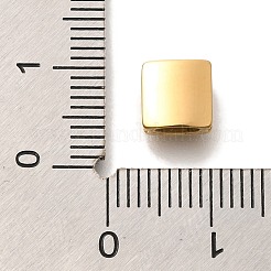 304ステンレススチールラインストーンビーズ  正方形  ゴールドカラー  7x7x4mm  穴：4x2mm&nbsp;STAS-G350-21G