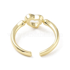 女性用真鍮オープンカフリング  ハート  ゴールドカラー  内径：17.8mm&nbsp;RJEW-A028-02G