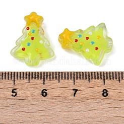 ガラスエナメルビーズ  クリスマスツリー  シャンパンイエロー  18x15x7mm  穴：1.2mm&nbsp;X1-LAMP-S070-05H
