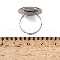 304ステンレススチールカフリング部品  ベゼルカップリングのセッティング  フラットラウンド  ステンレス鋼色  トレイ：20mm  18mm内径  リング：18mm&nbsp;LS-STAS-D372-06P-07