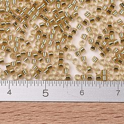 MIYUKIデリカビーズ  シリンダー  日本製シードビーズ  11/0  （db2521) 24ktゴールドライニングクリスタル  1.3x1.6mm  穴：0.8mm  約2000個/10g&nbsp;X-SEED-J020-DB2521