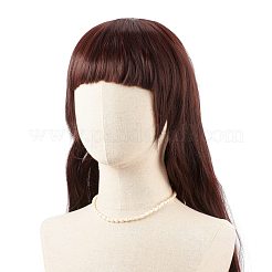 女性のための天然パールライスビーズネックレスをグレードA  ホワイトスモーク  16.54インチ（42cm）&nbsp;NJEW-JN03958