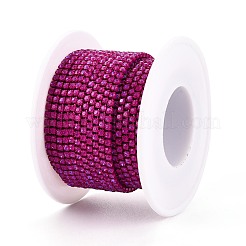 鉄ラインストーンカップチェーン  スプールで  赤ミディアム紫  2x2x2mm  約29.99フィート（9.14m）/ロール&nbsp;CH-T006-05B-21