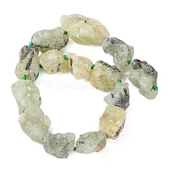 生粗天然プルナイトビーズ連売り  ナゲット  18~50x16~30x14~30mm  穴：1.2mm  約11~20個/連  15.75''（40センチメートル）&nbsp;G-P528-A05-01A
