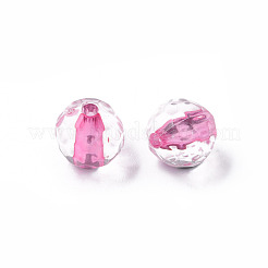 透明なアクリルビーズ  ラウンド  多面カット  濃いピンク  8mm  穴：1.6mm  約1810個/500g&nbsp;MACR-S373-133-T05