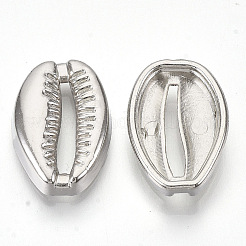 Absプラスチックビーズのめっき  穴なし/ドリルなし  カウリーシェルシェイプ  プラチナメッキ  19x13x4mm&nbsp;KY-N007-53