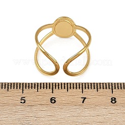 女性用オーバル304ステンレススチールエナメルカフリング  イオンプレーティング（ip）  18KGP本金メッキ  レッド  13mm  内径: 調節可能&nbsp;RJEW-G355-03G-02