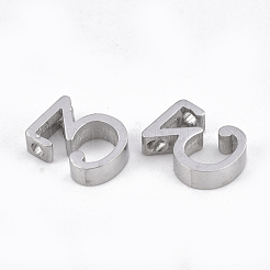変色しにくい304ステンレススチールペンダント  数  ステンレス鋼色  NUM。3  12x9x3mm  穴：1.8mm&nbsp;STAS-T041-09-3