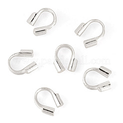 6個925スターリングシルバーワイヤーガーディアン  銀  5x5x2mm  穴：0.6mm&nbsp;STER-TA0001-46S