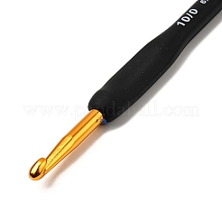酸化アルミニウムかぎ針セット9個  シリコンハンドル付き  ブラック  137x13.5x9.5mm&nbsp;TOOL-C012-12