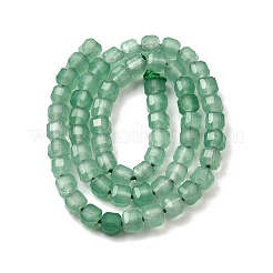 天然石グリーンアベンチュリンビーズ連売り  ファセットテーブルカットキューブ  5~6x5~6x5~6mm  穴：1.2mm  約61個/連  12.20~12.80''（31~32.5センチメートル）&nbsp;G-F797-A02-01