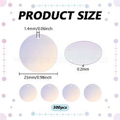 虹色のPVCパイレット/スパンコールペンダント  フラットラウンド  装飾アクセサリー  カラフル  25x0.2mm  穴：1.4mm  300個/セット&nbsp;PVC-PH0001-38B