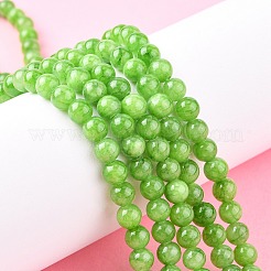 天然石馬山ジェイドラウンドビーズ連売り  染め  薄緑  6mm  穴：1mm  約69個/連  15.7インチ&nbsp;G-D263-6mm-XS17