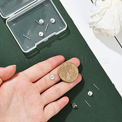 6セット925個のスターリングシルバー製イヤリングナットとピン  銀  6x4.5mm  穴：0.7mm  11x1mm  2個/セット&nbsp;STER-BBC0008-58S