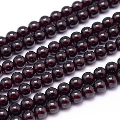 モザンビーク輸入天然グレード aa ガーネット ラウンド ビーズ 連売り  6mm  穴：1mm  約64個/連  15インチ&nbsp;G-E300-AA-6mm