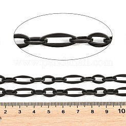 201ステンレス鋼の楕円形リンクチェーン  スプールで  イオンプレーティング（ip）  溶接されていない  ブラック  17x7x1.5mmと11x7x1.5mm&nbsp;CHS-H118-18EB