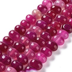 天然石瑪瑙ビーズ連売り  染め＆加熱  卵  フクシア  12~14x9~10mm  穴：1.4mm  約19~20個/連  7.48インチ（19cm）&nbsp;G-G021-03B-09