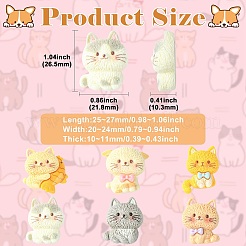 60個の樹脂カボション  猫の形  ミックスカラー  25~27x20~24x10~11mm&nbsp;RESI-CJZ0001-07