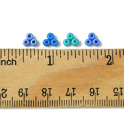 36g4色ベーキングペイントガラスシードビーズ  コーンフラワーブルー  8/0  3~3.5x2mm  穴：1~1.2mm  約9g /カラー&nbsp;SEED-FS0001-20A