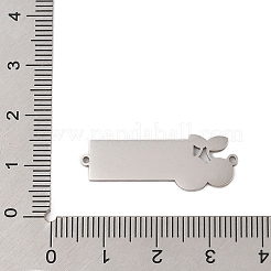 304ステンレススチールレッドエナメルコネクタチャーム  チェリーリンク  ステンレス鋼色  30x11x1mm  穴：1.2mm&nbsp;STAS-P377-15P