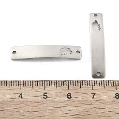 201 ステンレス鋼リンク/コネクター  中が空洞の動物が描かれたカーブ長方形  空白タグのスタンプ  ステンレス鋼色  30x6x1mm  穴：1.4mm&nbsp;STAS-S158-06P