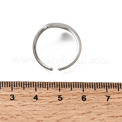 304ステンレススチールカフオープンリング  ナゲット  ステンレス鋼色  15mm  内径：17mm&nbsp;RJEW-T034-03P