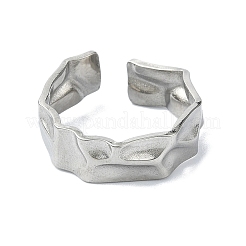 女性用304ステンレススチールカフリング  ステンレス鋼色  調整可能  6mm&nbsp;RJEW-M019-54P