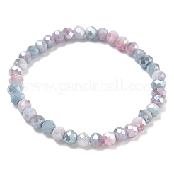 AB カラー ファセット ロンデル ガラス ビーズ ストレッチ ブレスレット (女性用)  空色  内径：2-1/8インチ（5.5cm）  6mm&nbsp;BJEW-PH01821-06