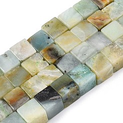 天然フラワーアマゾナイトビーズ連売り  キューブ  8~8.5x8~8.5x8~8.5mm  穴：1.2mm  約47~49個/連  15.35~15.79'''（39~40.1センチメートル）&nbsp;G-T139-8x8-31A