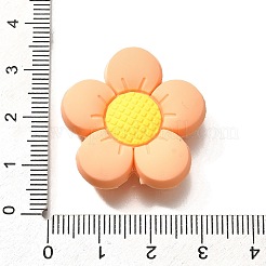 食品グレードのシリコーンビーズ  花  桃パフ  28x29.5x9.5mm  穴：2mm&nbsp;SIL-S009-01E