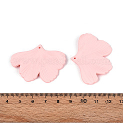 塗装アクリルパーツスプレー  ラバー加工スタイル  イチョウ葉  ピンク  33x45x2mm  穴：1.4mm&nbsp;X-MACR-S361-28G