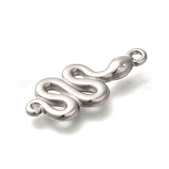 変色防止304ステンレススチールペンダント  スネークチャーム  ステンレス鋼色  29x13.5x2.8mm  穴：2mm&nbsp;STAS-I321-11P