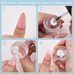 キャップ付きプラスチック製ネイルアートスタンパースクレーパー  チップネイルスタンプ  透明  6.3x2.5~3.15cm&nbsp;MRMJ-CP0001-53