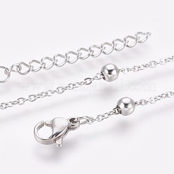 変色しにくい304ステンレススチールアズキチェーンアンクレット  ステンレス鋼色  9-3/8インチ（23.7cm）  1.6mm&nbsp;AJEW-P069-04P