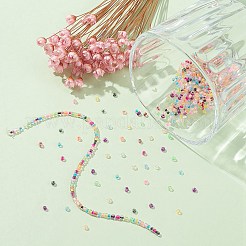 182g 14色透明ガラスシードビーズ8/0個  色の内側  丸い穴  ラウンド  ミックスカラー  1.5~2mm  穴：1mm  13 G /カラー&nbsp;SEED-YW0002-44