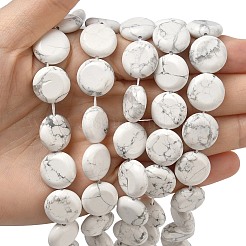 天然石ハウライトビーズ連売り  フラットラウンド  15~15.5x6mm  穴：0.8~1mm  約26個/連  15.55~15.71インチ（39.5~39.9cm）&nbsp;G-L648-B17-15mm