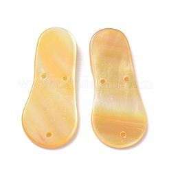 黄色いシェルカボションのセッティング  靴底  20.5x9x2mm  穴：0.8mm&nbsp;BSHE-Z002-01