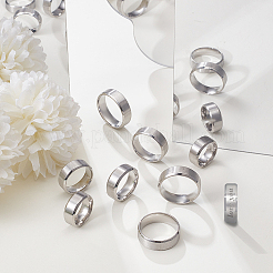 女性用ステンレススチール指輪 24個 8スタイル  ステンレス鋼色  8mm  内径：16~23.1mm  3個/スタイル&nbsp;RJEW-NB0001-06P