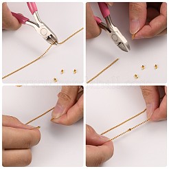 真鍮製ボールチェーン  長持ちメッキ  ハンダ付け  スプールで  カドミウムフリー＆ニッケルフリー＆鉛フリー  ゴールドカラー  1.5mm  約301.83フィート（92m）/ロール&nbsp;CHC016Y-G