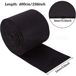 DIYクラフト用品不織布刺繍針フェルト  ブラック  140x3mm  約6m /ロール&nbsp;DIY-WH0156-92B