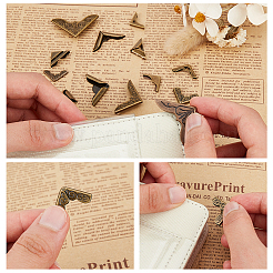 鉄の本のアルバムメニューフォルダー  コーナープロテクター  ビーズコンテナ付  アンティークブロンズ  10.8x7.4x1.8cm  約60個/セット&nbsp;IFIN-PH0024-35