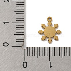 クリスマス 304 ステンレススチール チャーム  14KGP本金メッキ  スノーフレーク  11.5x9.5x1mm  穴：1mm&nbsp;STAS-Z093-03C-G