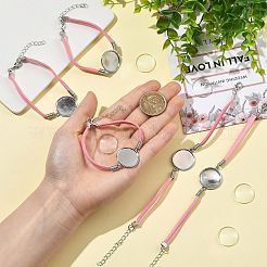 DIYブレスレット作成キット  スエードブレスレットの製作を含む  ガラスカボション  ピンク  8-1/8インチ〜8-1/4インチ（20.5~21cm）&nbsp;DIY-FS0010-59B