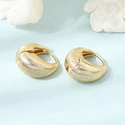 女性のための真鍮のフープピアス  ラウンド  18KGP本金メッキ  8.5x16mm&nbsp;KK-CBACA55-04G