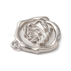 304ステンレスペンダント  ステンレス鋼色  花柄  フラットラウンド  16x13.5x3mm  穴：1.2mm&nbsp;STAS-D049-03A
