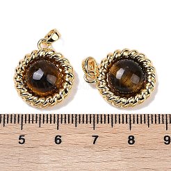 真鍮と宝石のペンダント  フラットラウンド  20.5x17x6.5mm  穴：4x2mm&nbsp;KK-Q030-27E-G