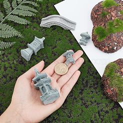 5個 5スタイル 中国風 パゴダ 像 石 ミニチュア 装飾品  ドールハウスの装飾  家の装飾  ゲインボロ  22~70x17~35x28.5~73.5mm  1個/スタイル&nbsp;AJEW-FH0002-53