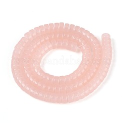 ジェイド風ガラスビーズ連売り  フラットラウンド  ダークサーモン  6~6.5x3~3.5mm  穴：0.8~1mm  約112~120個/連  14.57~15.16''（37~38.5センチメートル）&nbsp;GLAA-N026-3x6mm-J02