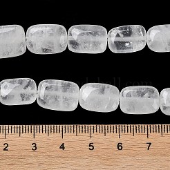 天然石クオーツクリスタルビーズ連売り  水晶  長方形  14~15x10~11x5~5.5mm  穴：1~1.2mm  約28個/連  16.02インチ（40.7cm）&nbsp;G-K357-D21-01